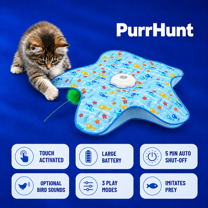 PurrHunt - Interactive Cat Toy with Hidden Feather