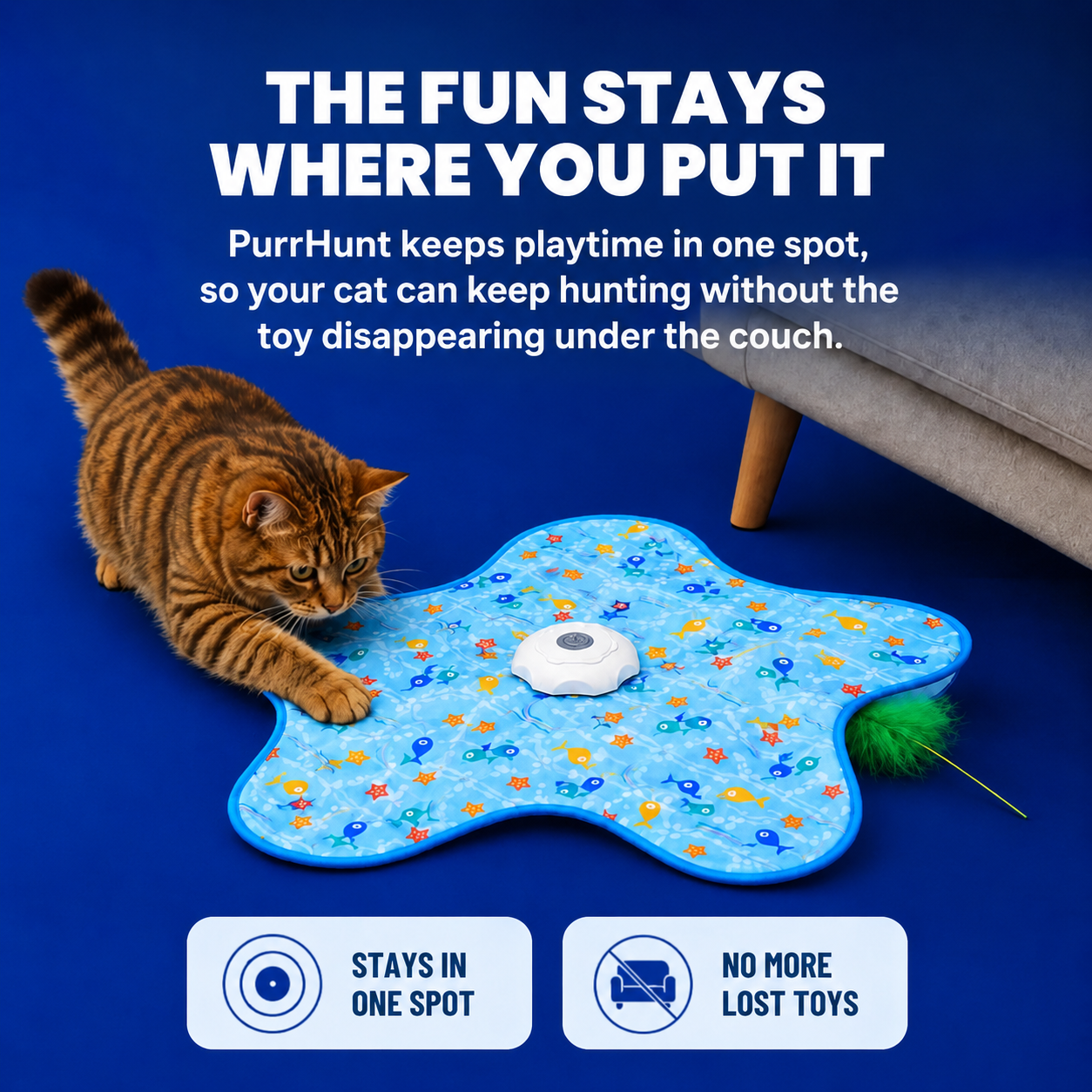 PurrHunt - Interactive Cat Toy with Hidden Feather