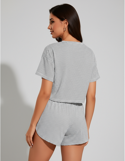 Asleka The Linger Set Women's Cotton Blend Loungewear Short Set
