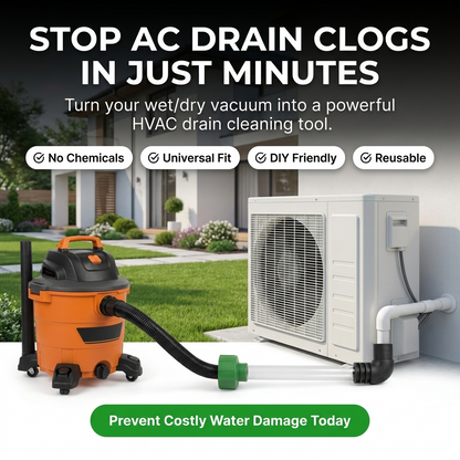 HomeHalo Universal AC Drain Line Shop-Vac Adapter Attachment